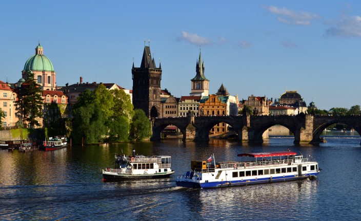 The Charles Bridge, Old Town side of the Vltava River